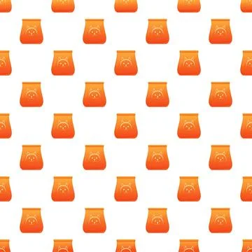 Cat food bags seamless pattern for pet shop design Stock Illustration