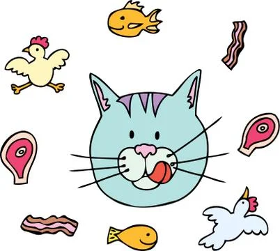 Cat food Stock Illustration