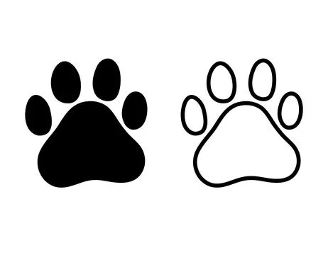 Cat footprints icon vector template illustration logo design in two options.. Stock Illustration
