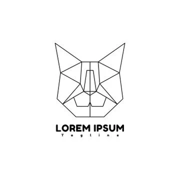 Cat geometry vector design template illustration Stock Illustration