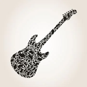 Cat a guitar Stock Illustration
