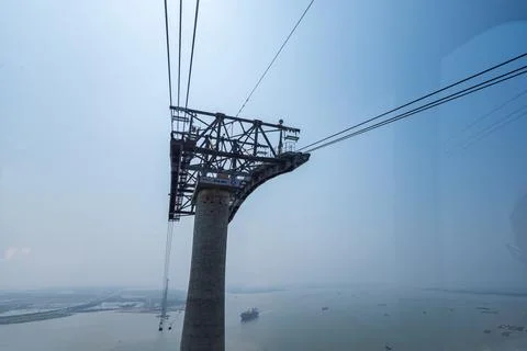 Cat Hai to Phu Long cable car route, the highest cable car pillar in the world Stock Photos