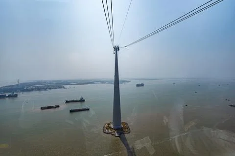 Cat Hai to Phu Long cable car route, the highest cable car pillar in the world Stock Photos