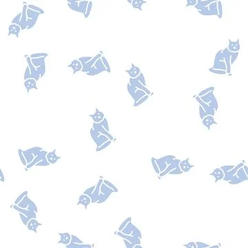 Cat halloween glyph seamless pattern Stock Illustration