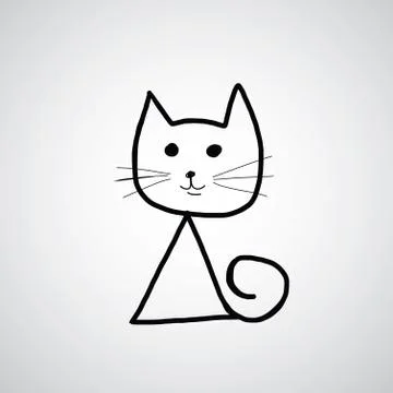 Cat  hand drawn Illustrazione stock