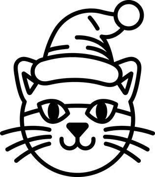A cat with a hat on its head Stock Illustration