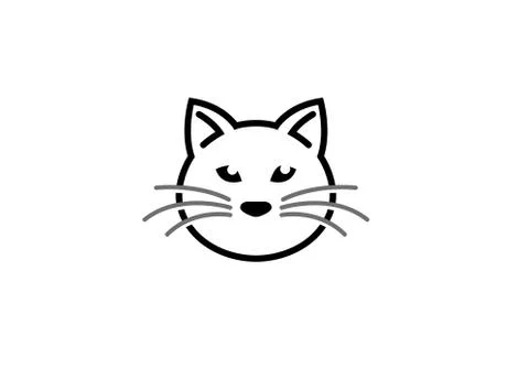 Cat head and face logo Stockillustratie
