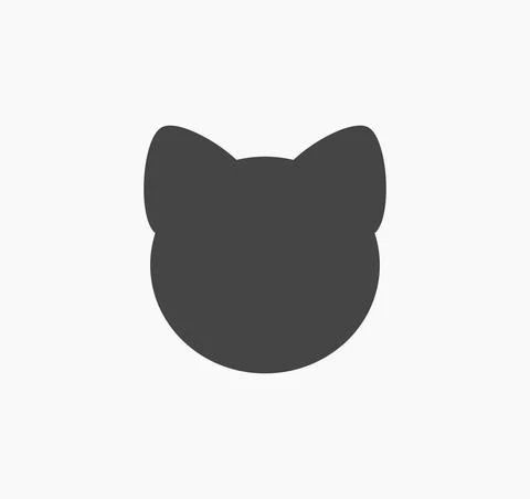 Cat head black icon. Vector illustration. Stock Illustration
