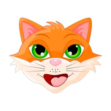 Cat head cartoon vector symbol icon design. Stock Illustration