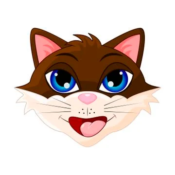 Cat head cartoon vector symbol icon design. Stock Illustration
