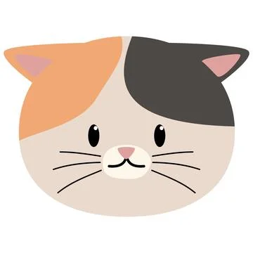Cat head cute black and orange parts Stock Illustration