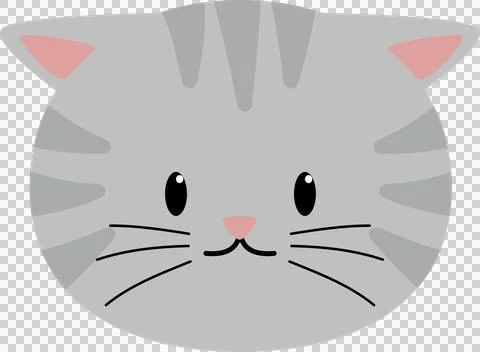 Cat head cute gray Stock Illustration