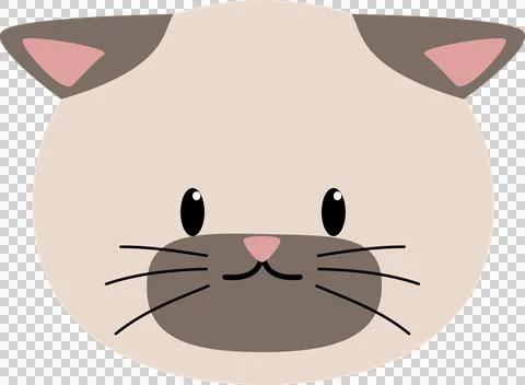 Cat head cute gray partial Stock Illustration
