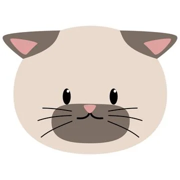 Cat head cute gray partial Stock Illustration
