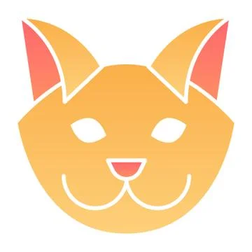 Cat head flat icon. Minimal style, kitten pet face symbol. Animals vector design Stock Illustration