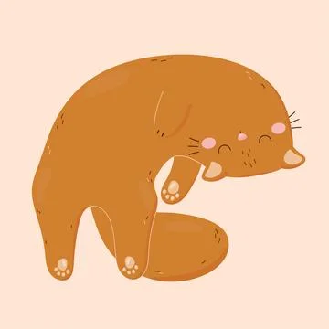 Cat on the head Stock Illustration