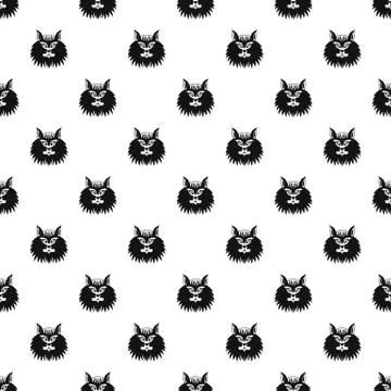 Cat head pattern seamless Stock Illustration
