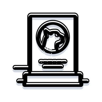 Cat head profile icon on display screen concept Stock Illustration