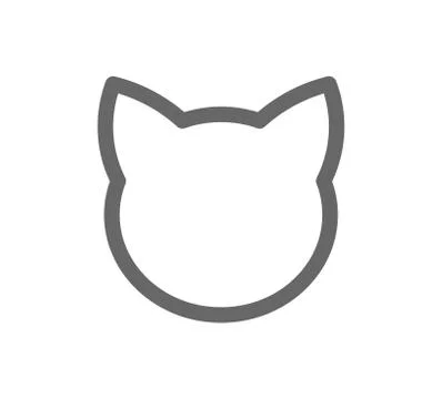 Cat head shape line icon. Vector illustration. Stock Illustration