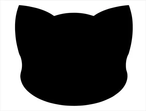 Cat head silhouette vector art Stock Illustration