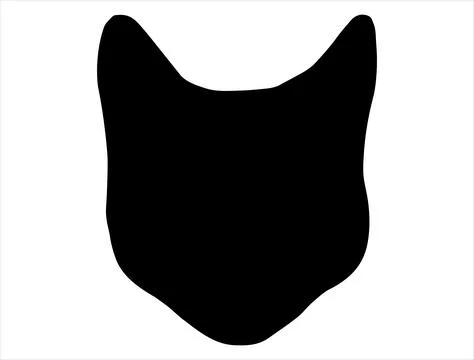 Cat head silhouette vector art Stock Illustration