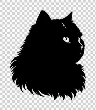Cat head silhouette vector illustration Stock Illustration