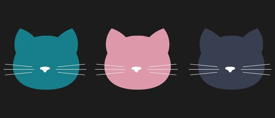 Cat head simple icon flat design. Vector illustration. Cute icon. Animal Stock Illustration