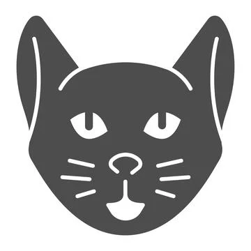 Cat head solid icon, domestic animals concept, kitten sign on white background 스톡 일러스트