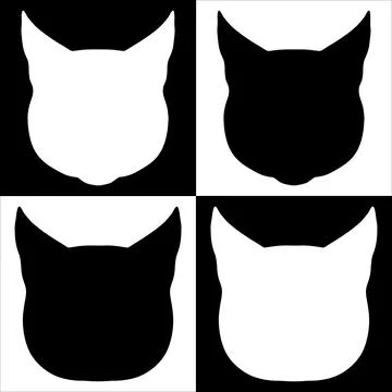 Cat Head Vector. 库存插图