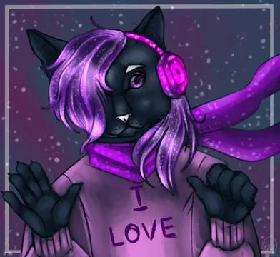 Cat in headphones Illustrazione stock