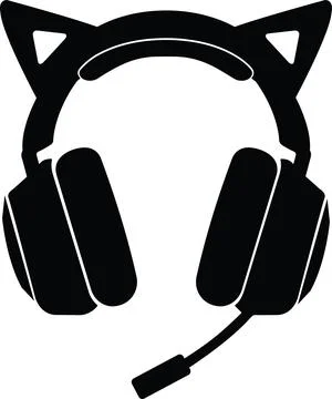 Cat Headset Gaming Head Set Gamer Streamer Video Games PC Console イラスト素材
