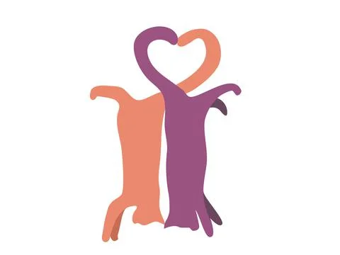 Cat heart shape Stock-Illustration