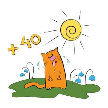 Cat heat Stock Illustration
