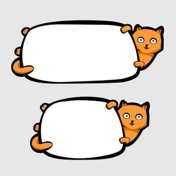 Cat Holding Banner Stock Illustration