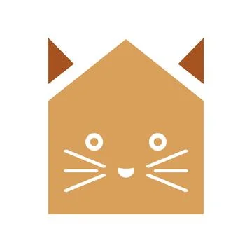 Cat house icon logo design template Stock Illustration