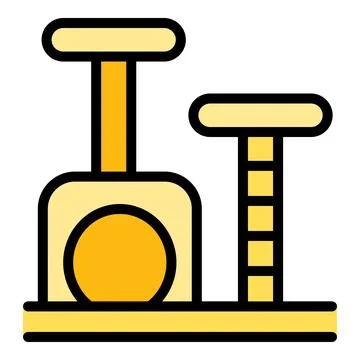 Cat house tower icon vector flat Stock Illustration