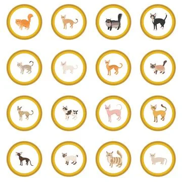 Cat icon circle Stock Illustration