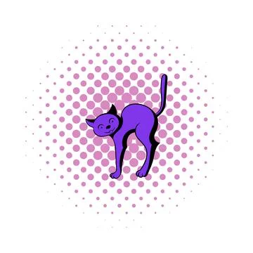 Cat icon in comics style イラスト素材