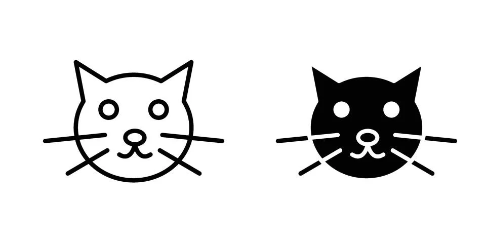 Cat icon for design projects and web UI Stock Illustration