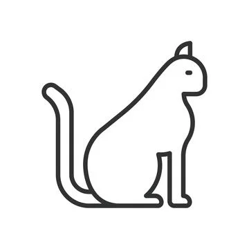 Cat, icon in line design. cat, animal, pet, feline, domestic, mammal, cute on 库存插图
