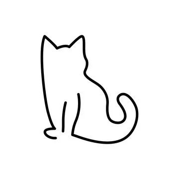 Cat icon line design template isolated Illustrazione stock