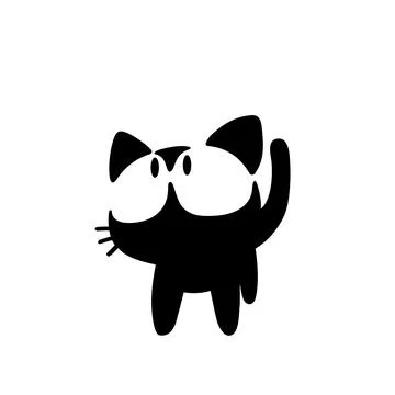 Cat icon looking up. cat logo Isolated on white background Иллюстрация