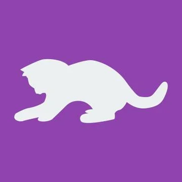 Cat icon on purple background Stock Illustration