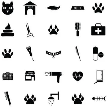 Cat icon set Stock Illustration