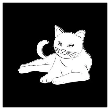 Cat icon simple design Stock Illustration