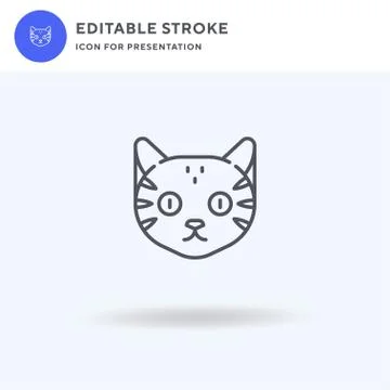 Cat icon vector, filled flat sign, solid pictogram isolated on white, logo Illustrazione stock
