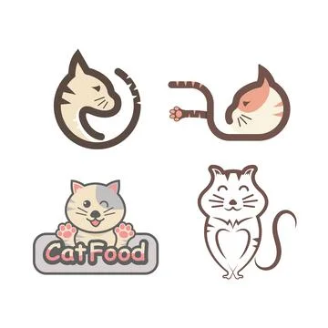 Cat icon vector illustration element concept design template 스톡 일러스트