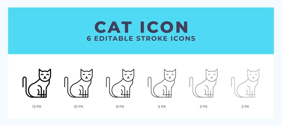 Cat icon vector for web. And mobile app. Editable stroke outline icon. 스톡 일러스트