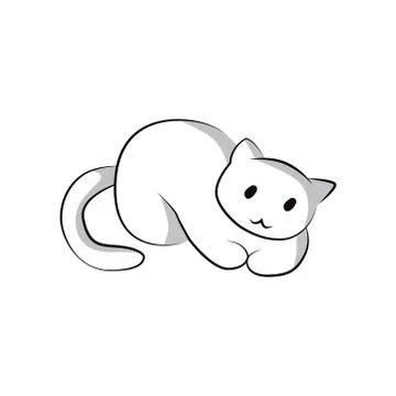 Cat icon on a white background. Vector illustration. Illustrazione stock