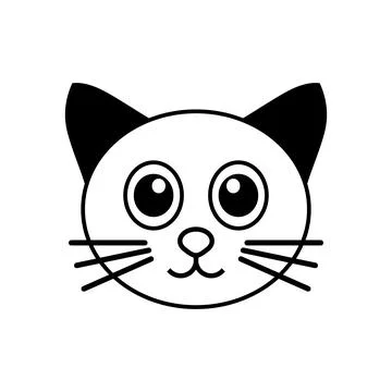 Cat icon on white. Stock Illustration